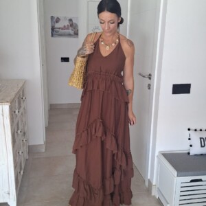 Vestido Long Brown Boho