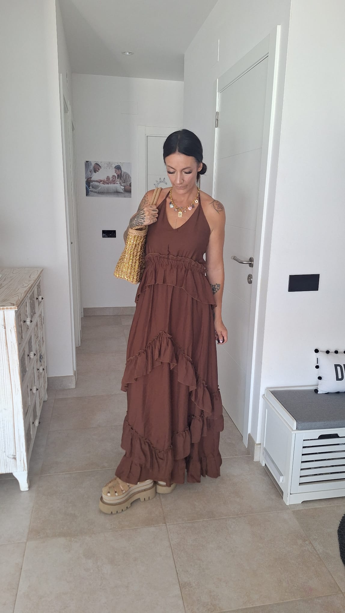 Vestido Long Brown Boho