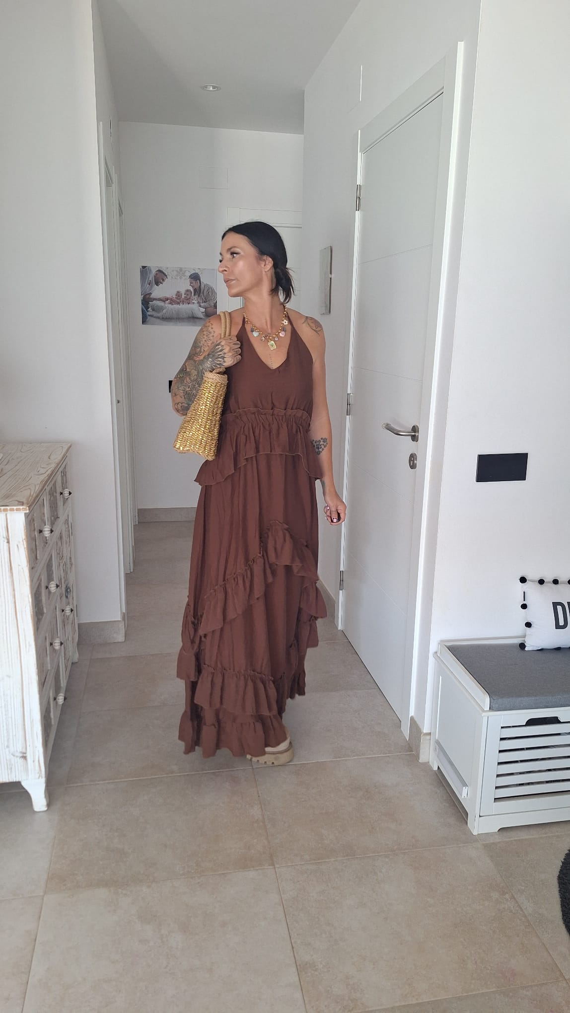 Vestido Long Brown Boho - Imagen 8