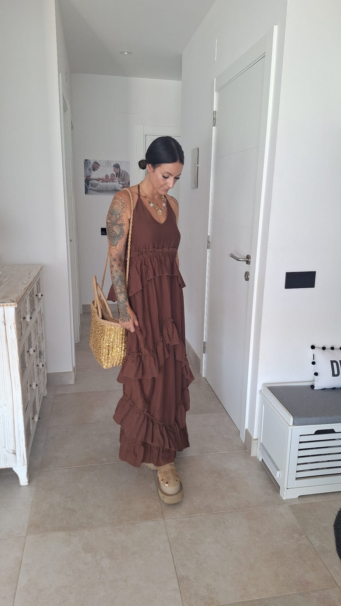 Vestido Long Brown Boho - Imagen 3