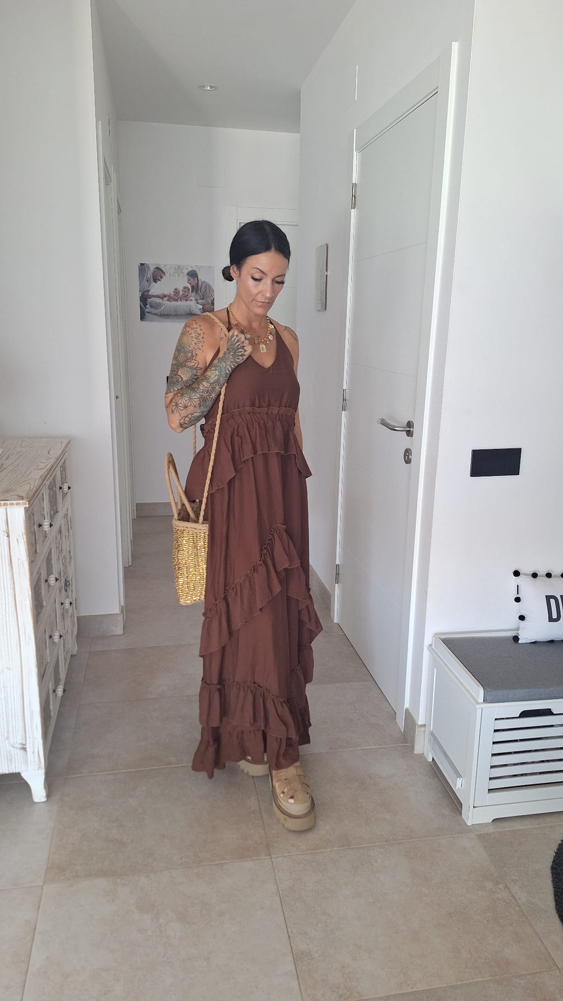 Vestido Long Brown Boho - Imagen 2